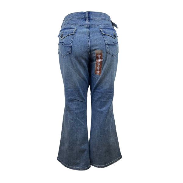 Arizona Women's Blue Cotton Flare Jeans Size 17 Distressed Design - New