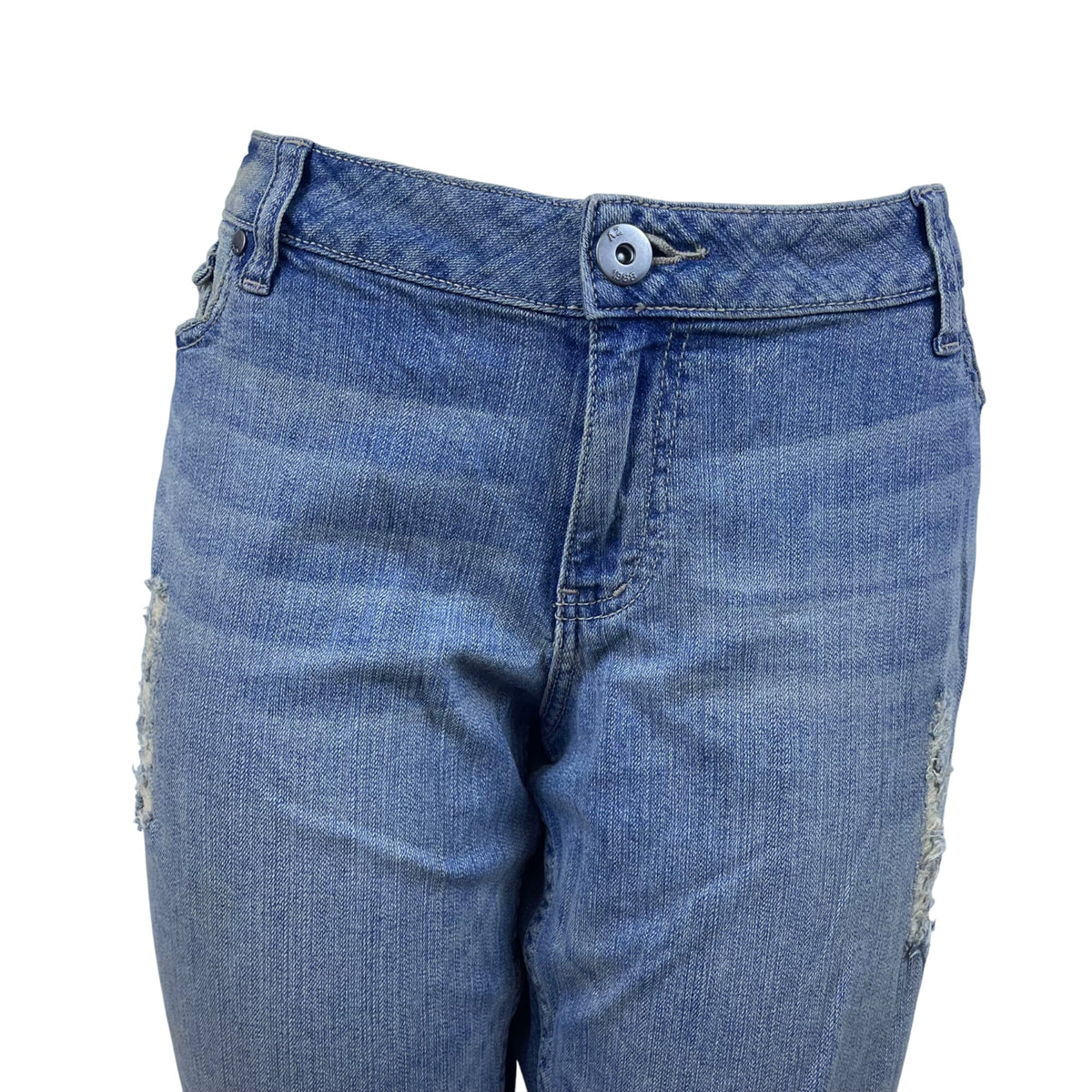 Arizona Women's Blue Cotton Flare Jeans Size 17 Distressed Design - New