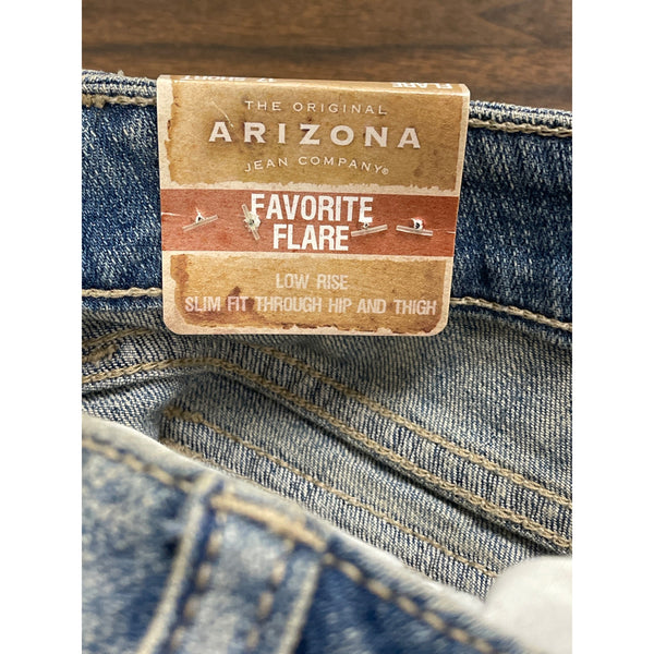 Arizona Women's Blue Cotton Flare Jeans Size 17 Distressed Design - New