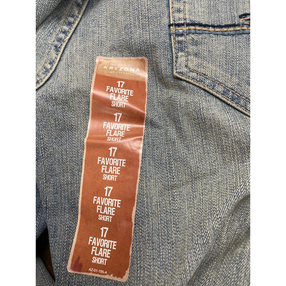 Arizona Women's Blue Cotton Flare Jeans Size 17 Distressed Design - New