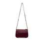 Ivanka Trump Women's Burgundy Faux Leather Ostrich Textured Chain Crossbody Bag