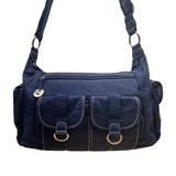 Travelon Navy Blue Nylon Multiple Pockets & Adjustable Strap Crossbody Bag Sz M