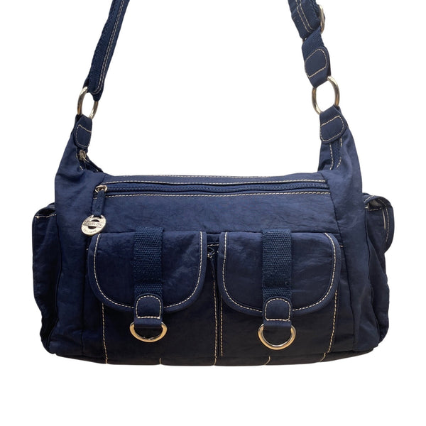 Travelon Navy Blue Nylon Multiple Pockets & Adjustable Strap Crossbody Bag Sz M