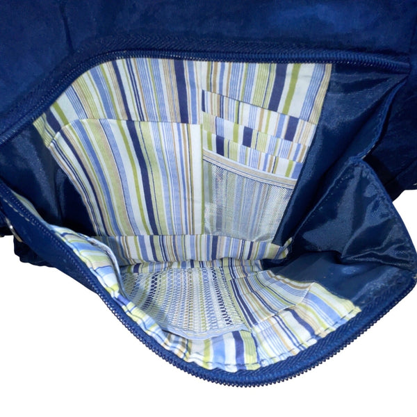 Travelon Navy Blue Nylon Multiple Pockets & Adjustable Strap Crossbody Bag Sz M