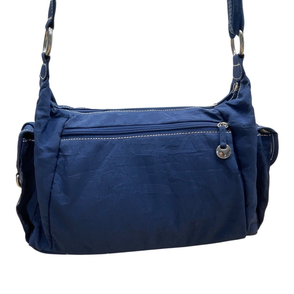 Travelon Navy Blue Nylon Multiple Pockets & Adjustable Strap Crossbody Bag Sz M