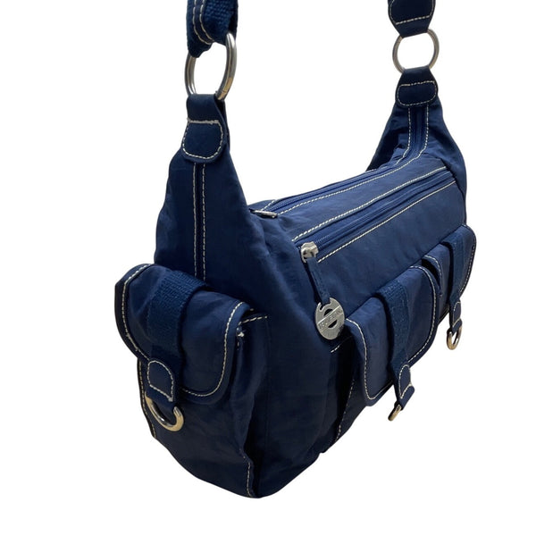 Travelon Navy Blue Nylon Multiple Pockets & Adjustable Strap Crossbody Bag Sz M