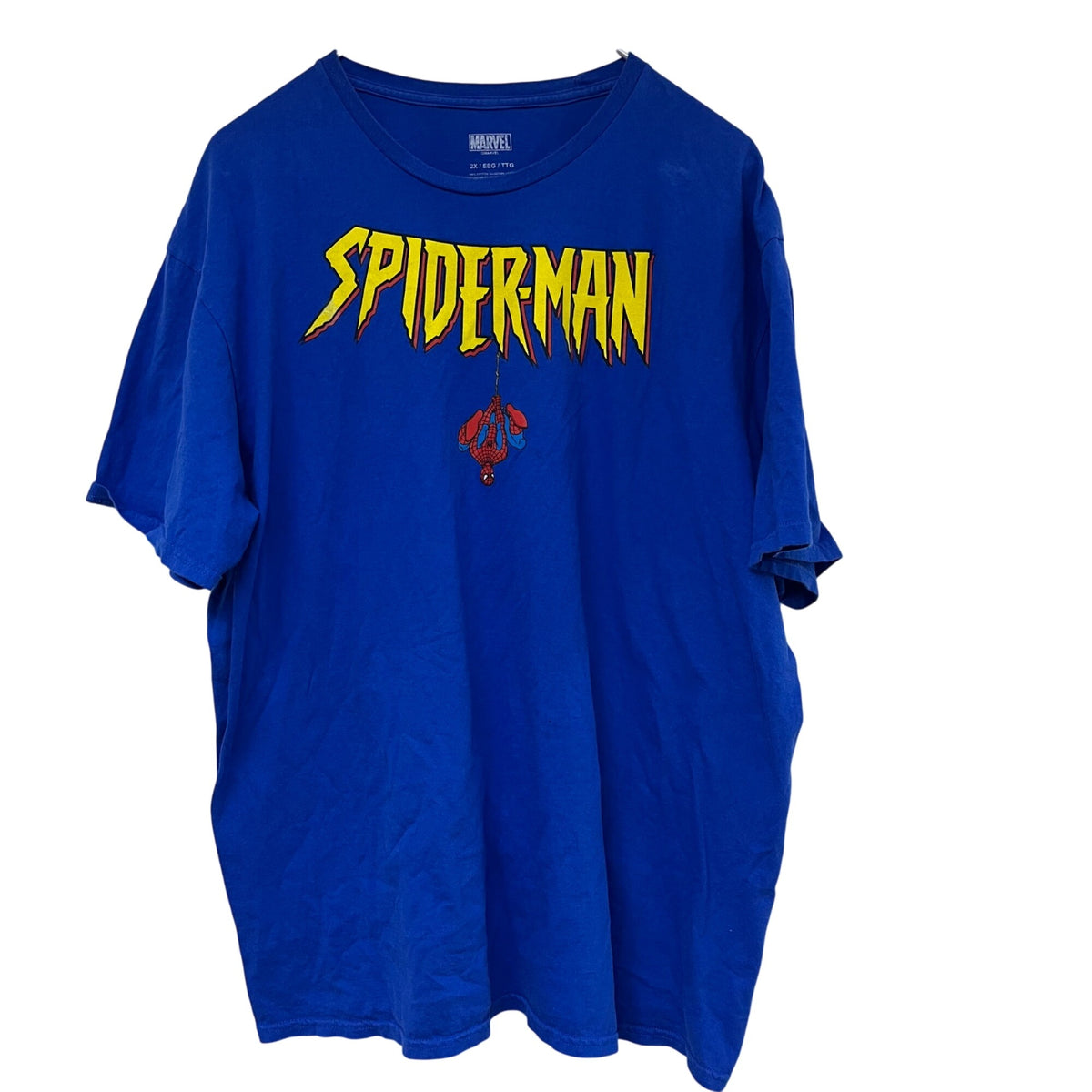 Marvel Men Blue Cotton Spider-Man Graphic T-Shirt 2X