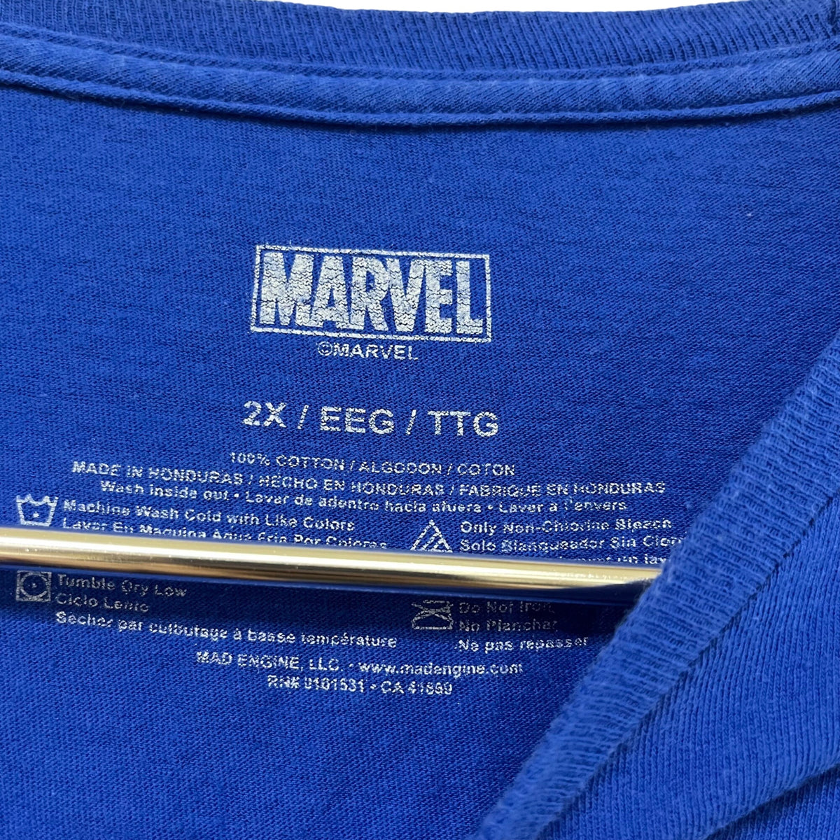 Marvel Men Blue Cotton Spider-Man Graphic T-Shirt 2X