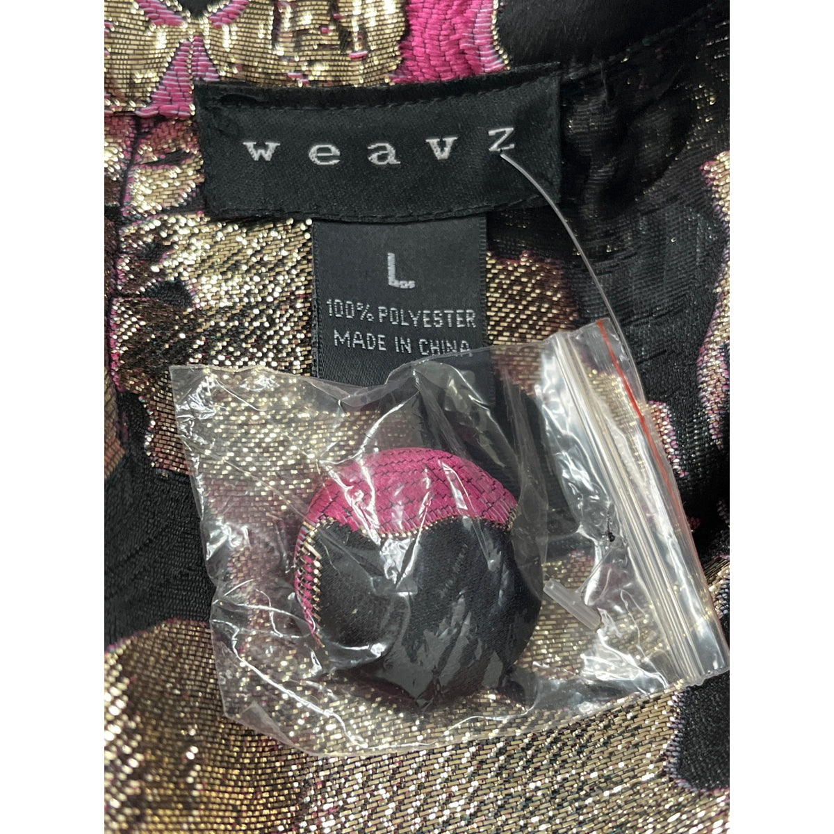 Weavz Floral Embroidered Women’s Black Blazer With 3/4 Sleeves Size L