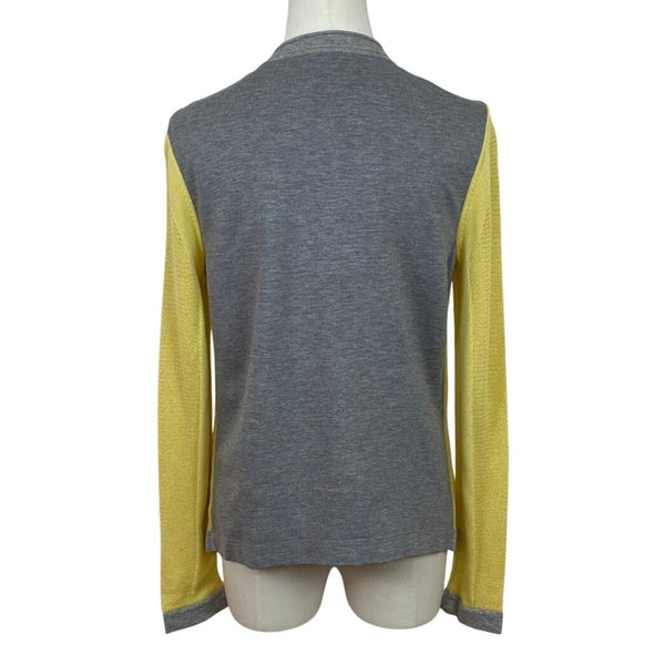 Escada Yellow and Grey Sleeveless Shirt and Sweater Women's 2pcs Set Sz M