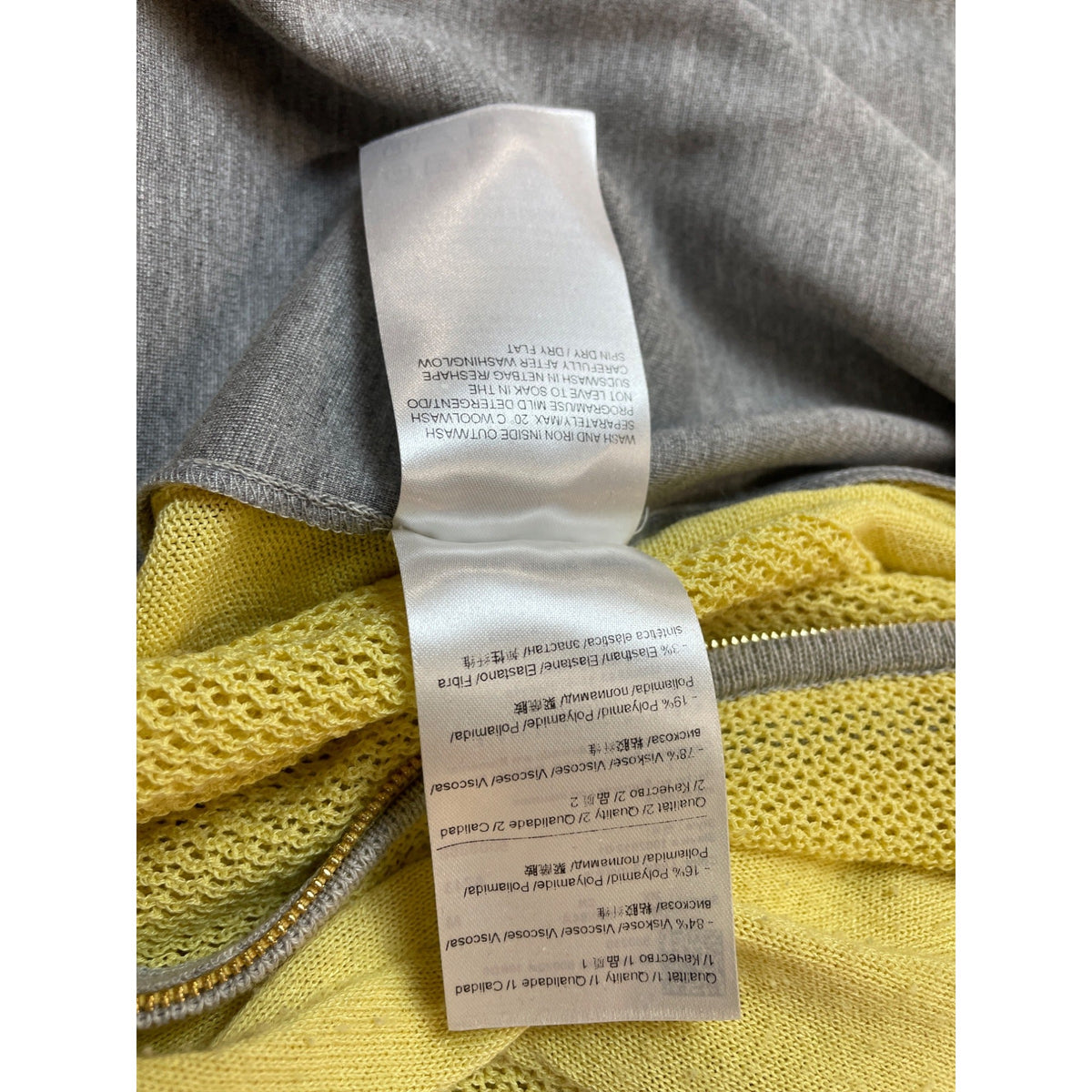 Escada Yellow and Grey Sleeveless Shirt and Sweater Women's 2pcs Set Sz M