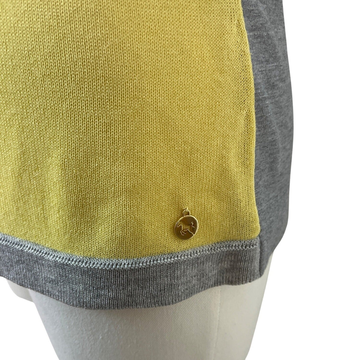 Escada Yellow and Grey Sleeveless Shirt and Sweater Women's 2pcs Set Sz M