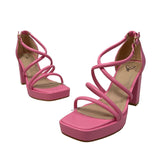 Windsor Women's April Pink Squared Toe High Heels Sz 7.5 - NWB