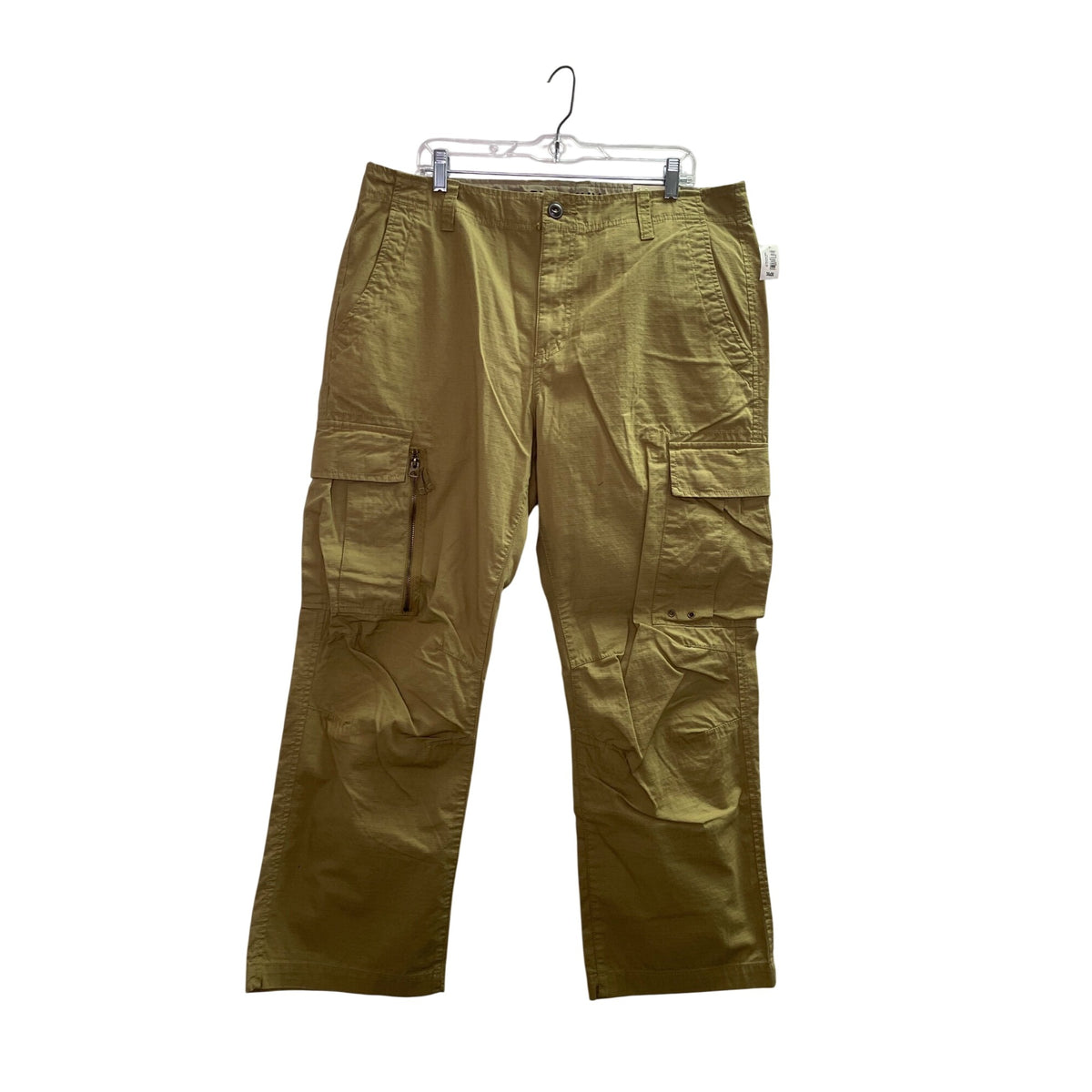 Old Navy Mens Khaki Recycled Cotton Cargo Pants 36x30 Multiple Pockets Casual Durable Lightweight