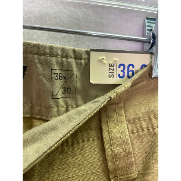 Old Navy Mens Khaki Recycled Cotton Cargo Pants 36x30 Multiple Pockets Casual Durable Lightweight
