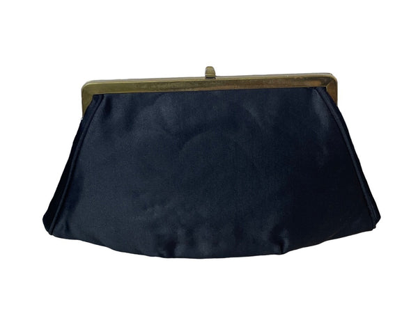Vintage Lowy And Mund Black Evening Clutch with Coin Wallet and Mirror 3pc Set