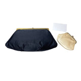 Vintage Lowy And Mund Black Evening Clutch with Coin Wallet and Mirror 3pc Set