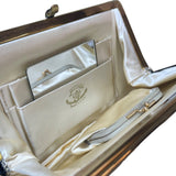 Vintage Lowy And Mund Black Evening Clutch with Coin Wallet and Mirror 3pc Set