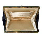Vintage Lowy And Mund Black Evening Clutch with Coin Wallet and Mirror 3pc Set