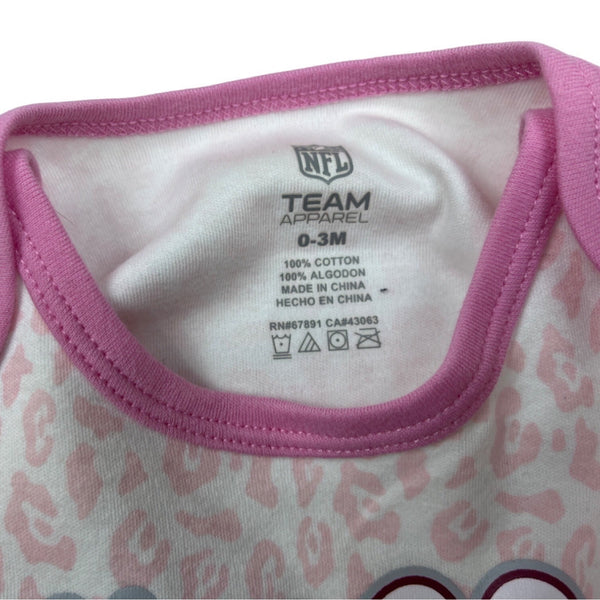 NFL Indians Toddler Girl's Red and White Creeper Set Sz 0-3M - NWT