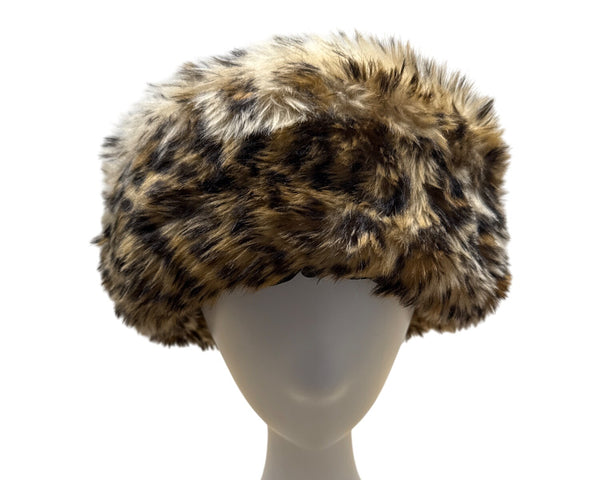 Vintage Style Leopard Faux Fur Bucket Hat By Scala