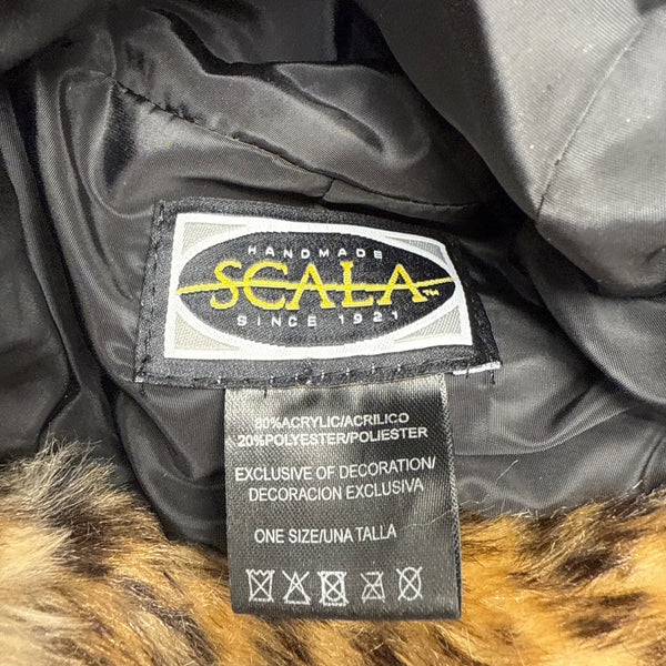 Vintage Style Leopard Faux Fur Bucket Hat By Scala