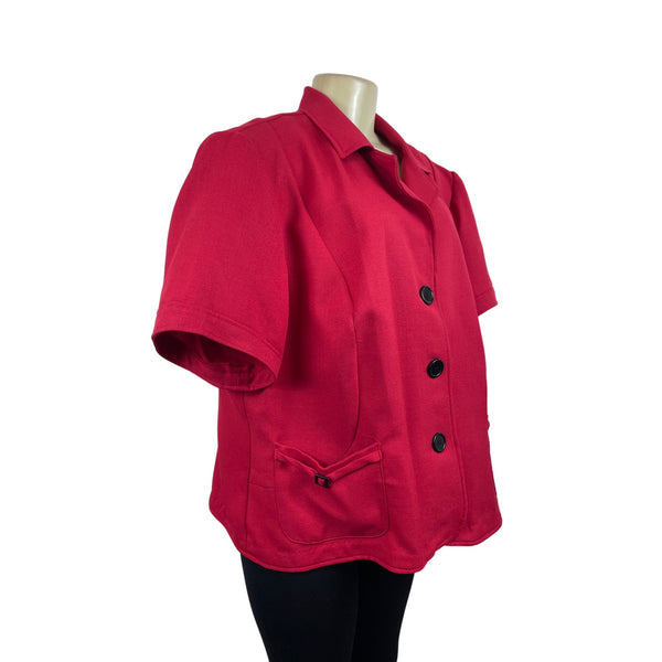 Studio I Women's Red Blazer With Pockets & Button Closure Size 24W