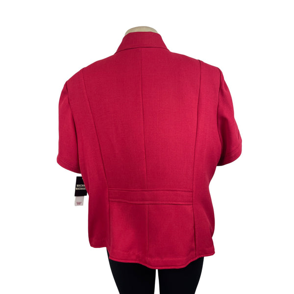 Studio I Women's Red Blazer With Pockets & Button Closure Size 24W