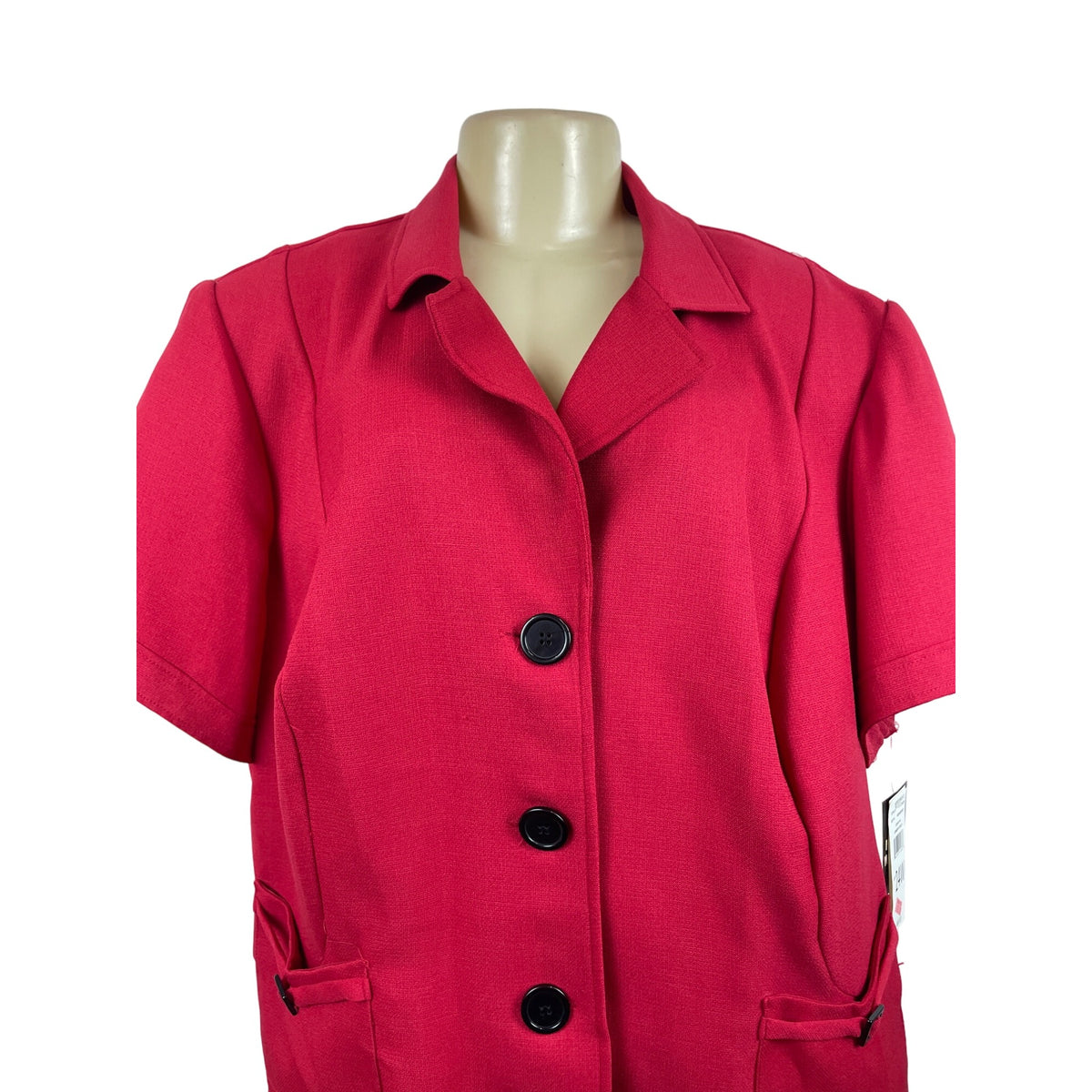 Studio I Women's Red Blazer With Pockets & Button Closure Size 24W