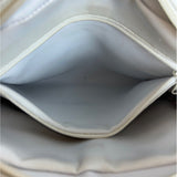Bloomingdale’s Women's White Leather Woven Crossbody Bag Sz M