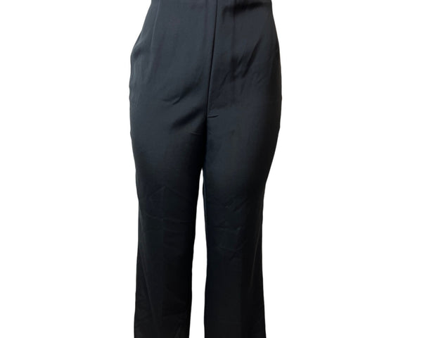 Lafayette 148 New York Womens Black Cropped Pants With Side Zipper Size 10