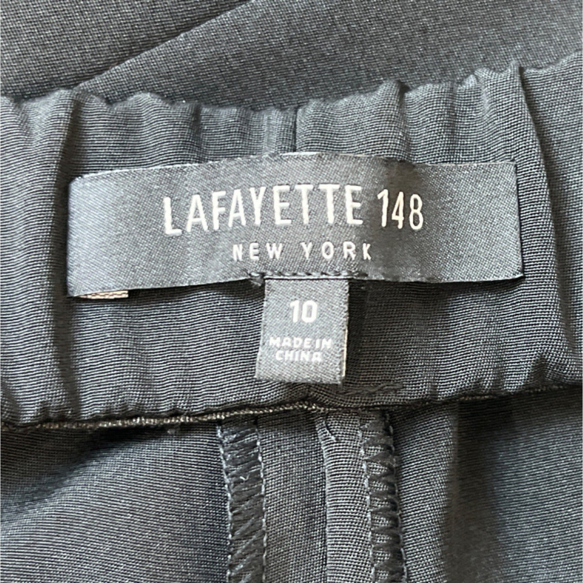 Lafayette 148 New York Womens Black Cropped Pants With Side Zipper Size 10