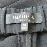 Lafayette 148 New York Womens Black Cropped Pants With Side Zipper Size 10