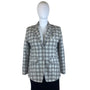 Eddie Bauer Plaid Women’s Gray Button Front Wool Blend Blazer Jacket Size 20