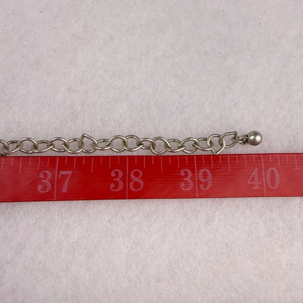 Chicos Silver Tone Chunky Hammered Disc Necklace Adjustable Length Chain