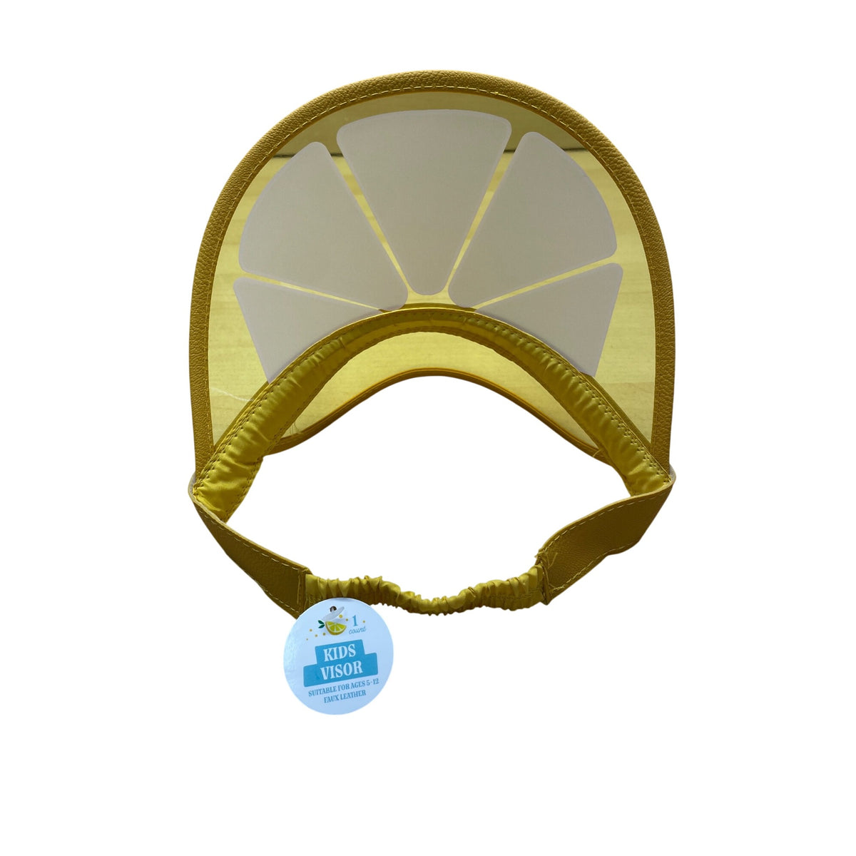 Kids Visor  Kids Lemon Yellow Faux Leather Visor Ages 5-12 Elastic Strap Durable Unique Design