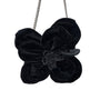 Kate Spade Black Velvet Flower With Gold Chain Strap Crossbody Bag Size S