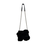 Kate Spade Black Velvet Flower With Gold Chain Strap Crossbody Bag Size S