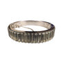 Vintage Silver Tone Womens Hinged Bracelet With Baguette-Cut Glass Accents