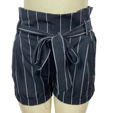 Street Wear Society Women's Black and White Stripes High Rise Shorts Sz M