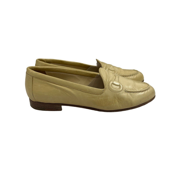 Gucci Women's White Ivory Nappa Agnello Mocassino Pelle Shoes Sz 6B