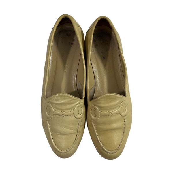 Gucci Women's White Ivory Nappa Agnello Mocassino Pelle Shoes Sz 6B