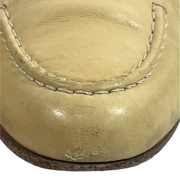 Gucci Women's White Ivory Nappa Agnello Mocassino Pelle Shoes Sz 6B