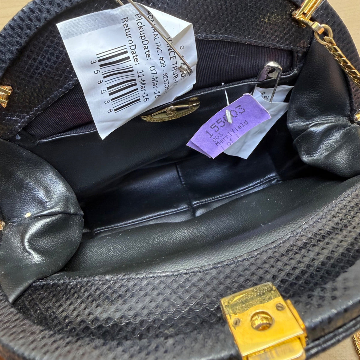 Finesse La Mode Black Leather Rhinestone Embellished Evening Clutch With Strap