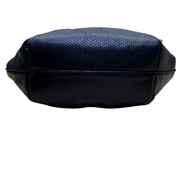 Finesse La Mode Black Leather Rhinestone Embellished Evening Clutch With Strap