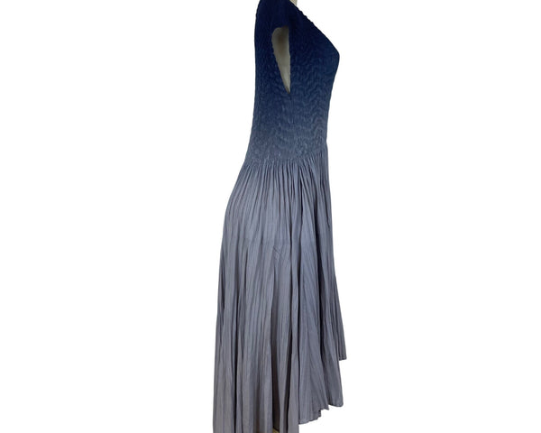 Vannie Couture Women’s Grey Ombre Pleated Midi Dress Stretch One Size Fits Most