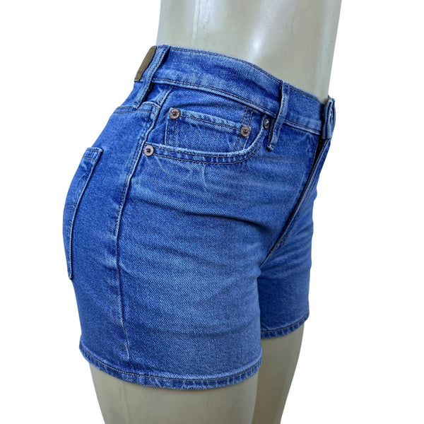 American Eagle Women’s Blue Denim High-Rise Stretch Jean Shorts Size 00 - New