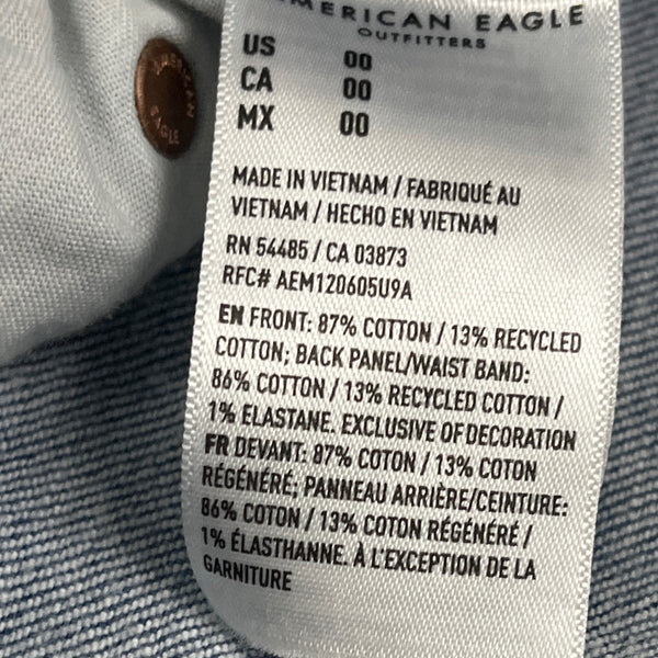 American Eagle Women’s Blue Denim High-Rise Stretch Jean Shorts Size 00 - New