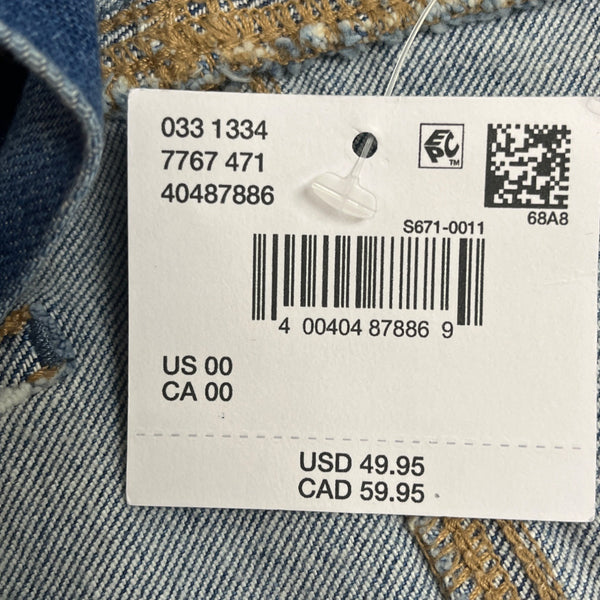 American Eagle Women’s Blue Denim High-Rise Stretch Jean Shorts Size 00 - New