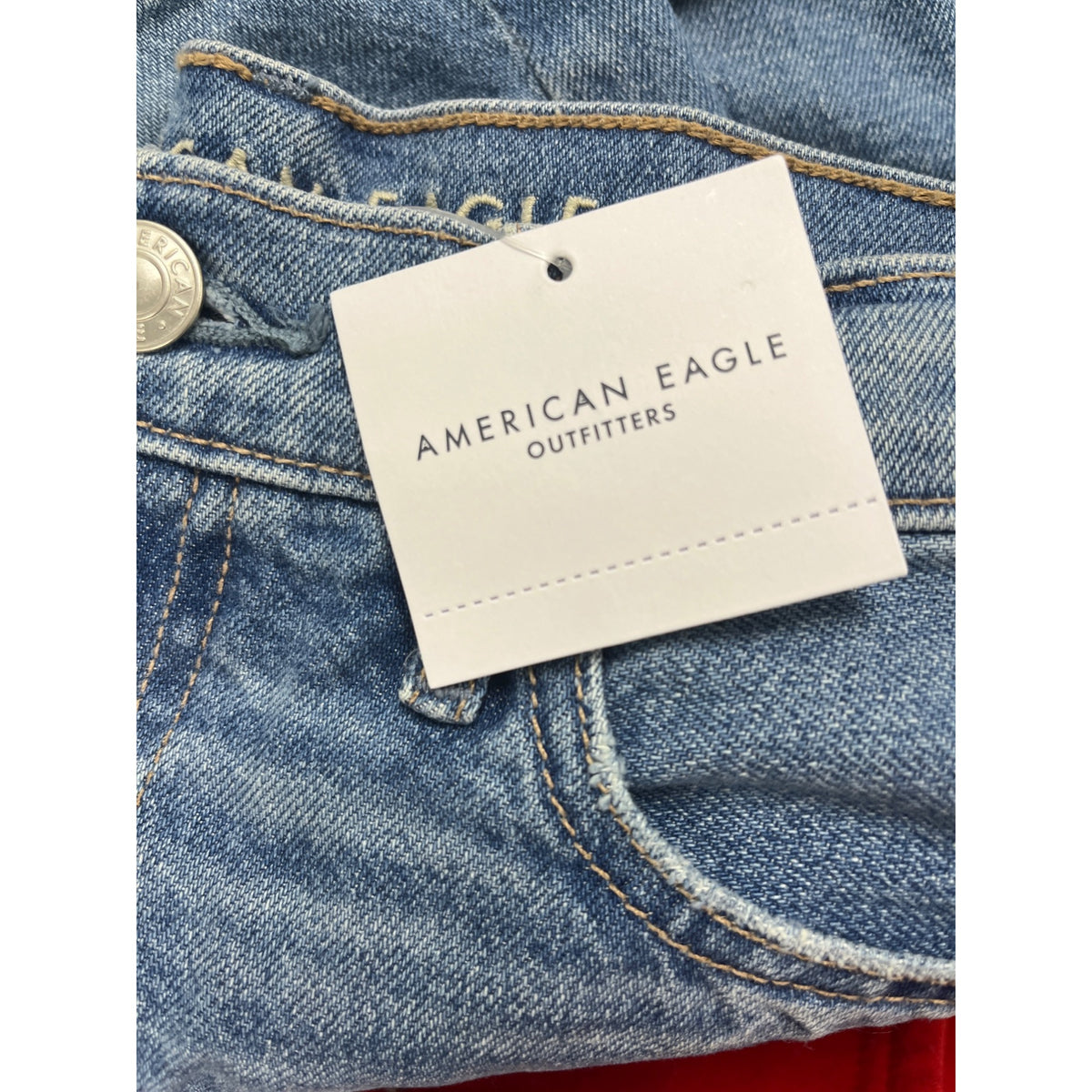 American Eagle Women’s Blue Denim High-Rise Stretch Jean Shorts Size 00 - New